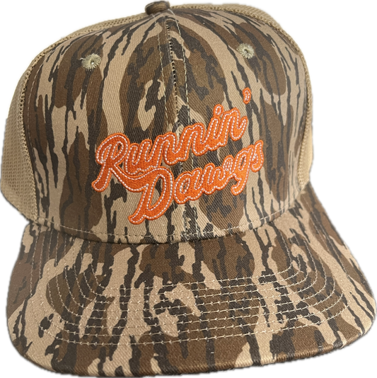 Runnin' Dawgs Hat with Mesh Back, Curved Bill, Timber Camo