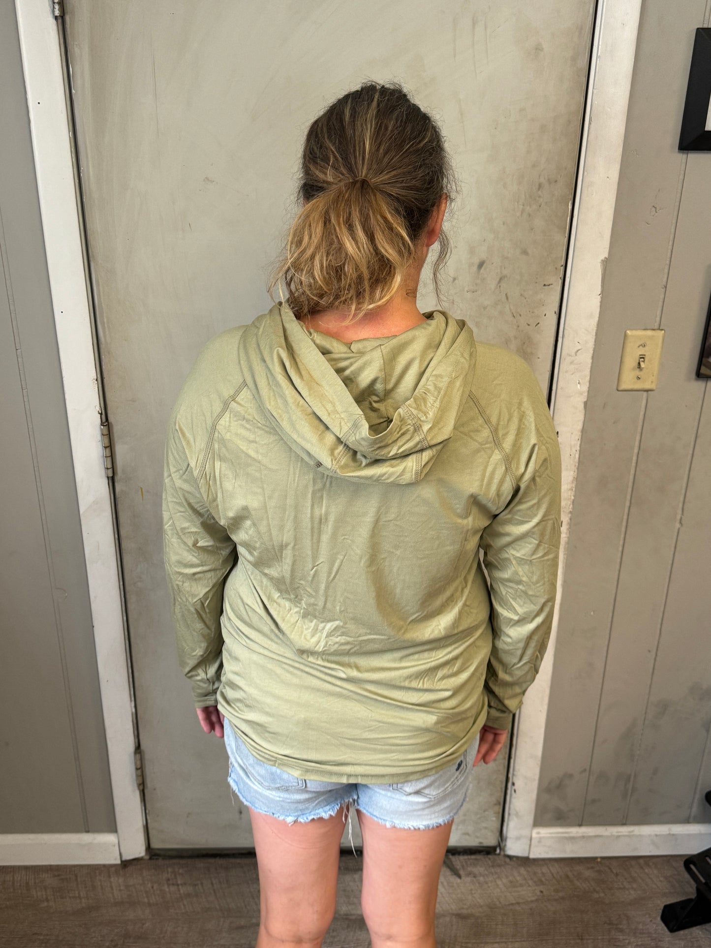 Olive Hoodie Fishing Shirt